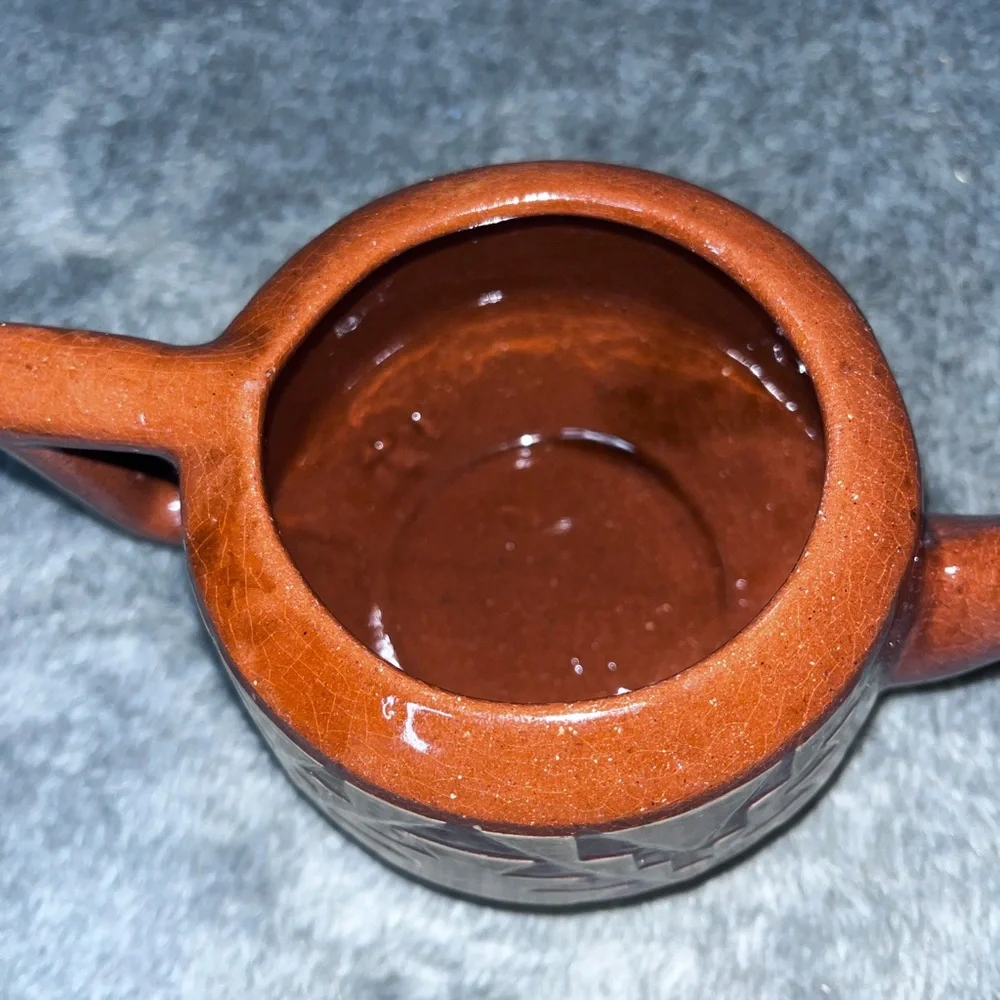 Brown Pottery Tea Pot, With Design